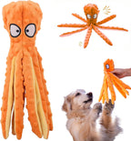 Octopus Dog Toy, No Stuffing Plush Squeaky Crinkle Toy to Keep Dogs Busy, Interactive Chew Toy for Puppies Small Medium Large Dogs, Blue, Tail Town - Image 12