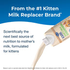 PetAg KMR liquid kitten formula showing ingredients and nutritional analysis on the side panel.