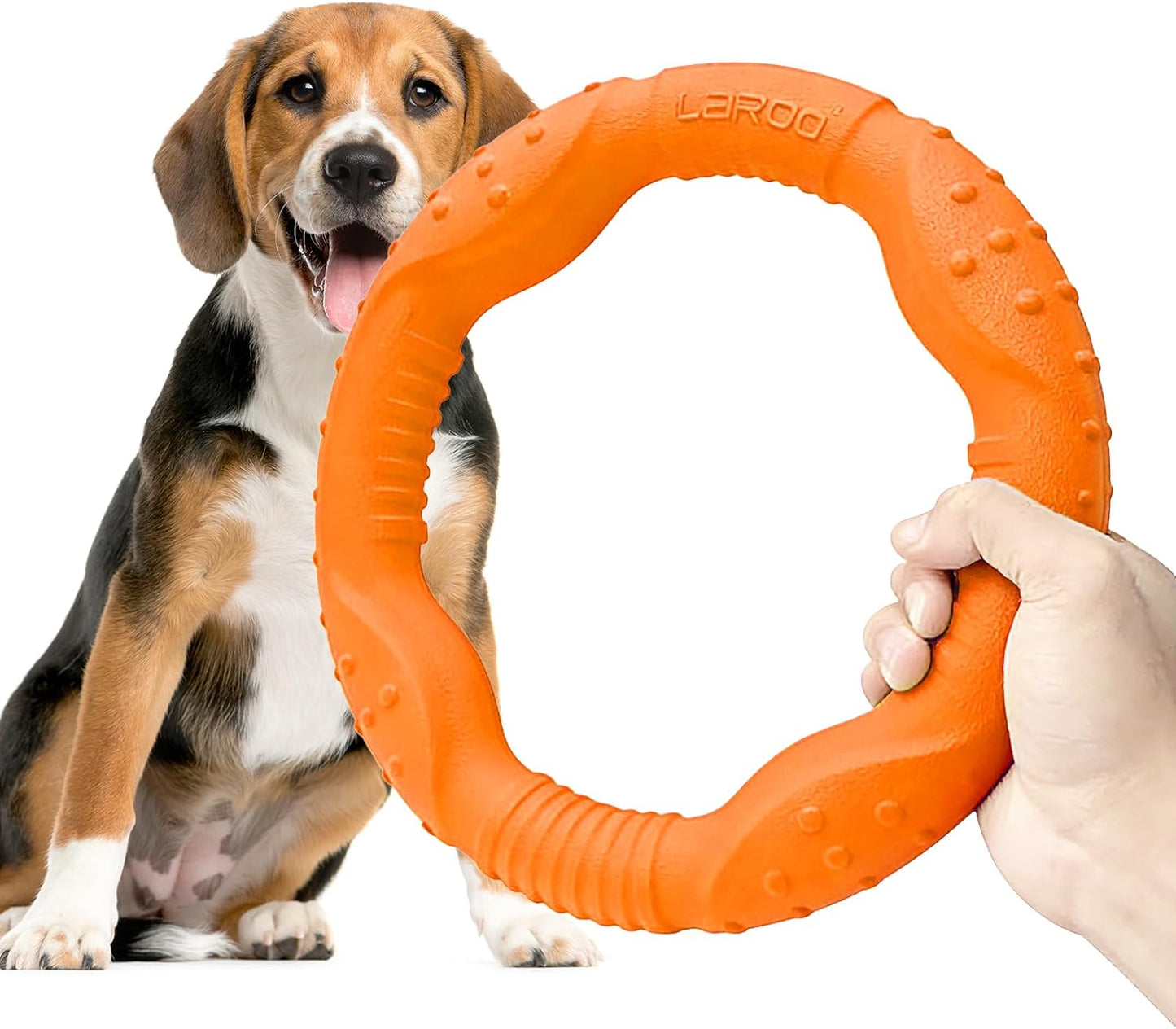 LaRoo Dog Ring Toy, Durable Soft Flying Disc for Throwing Catching Grabbing, Water Floating Dog Training Fetch Ring for Medium Large Breeds, Outdoor (Green/11.8Inch) - Image 13