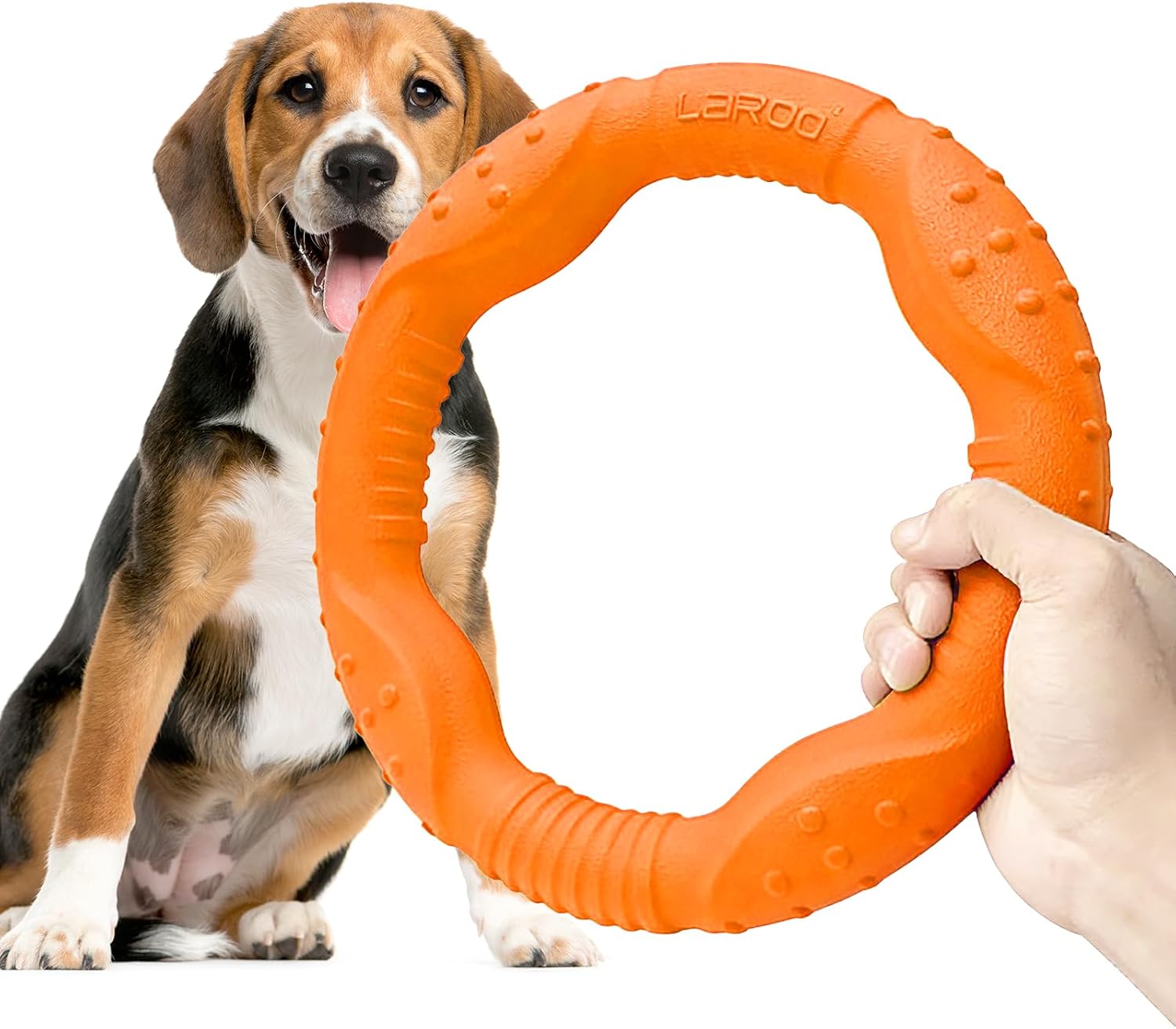 LaRoo Dog Ring Toy, Durable Soft Flying Disc for Throwing Catching Grabbing, Water Floating Dog Training Fetch Ring for Medium Large Breeds, Outdoor (Green/11.8Inch) - Image 13
