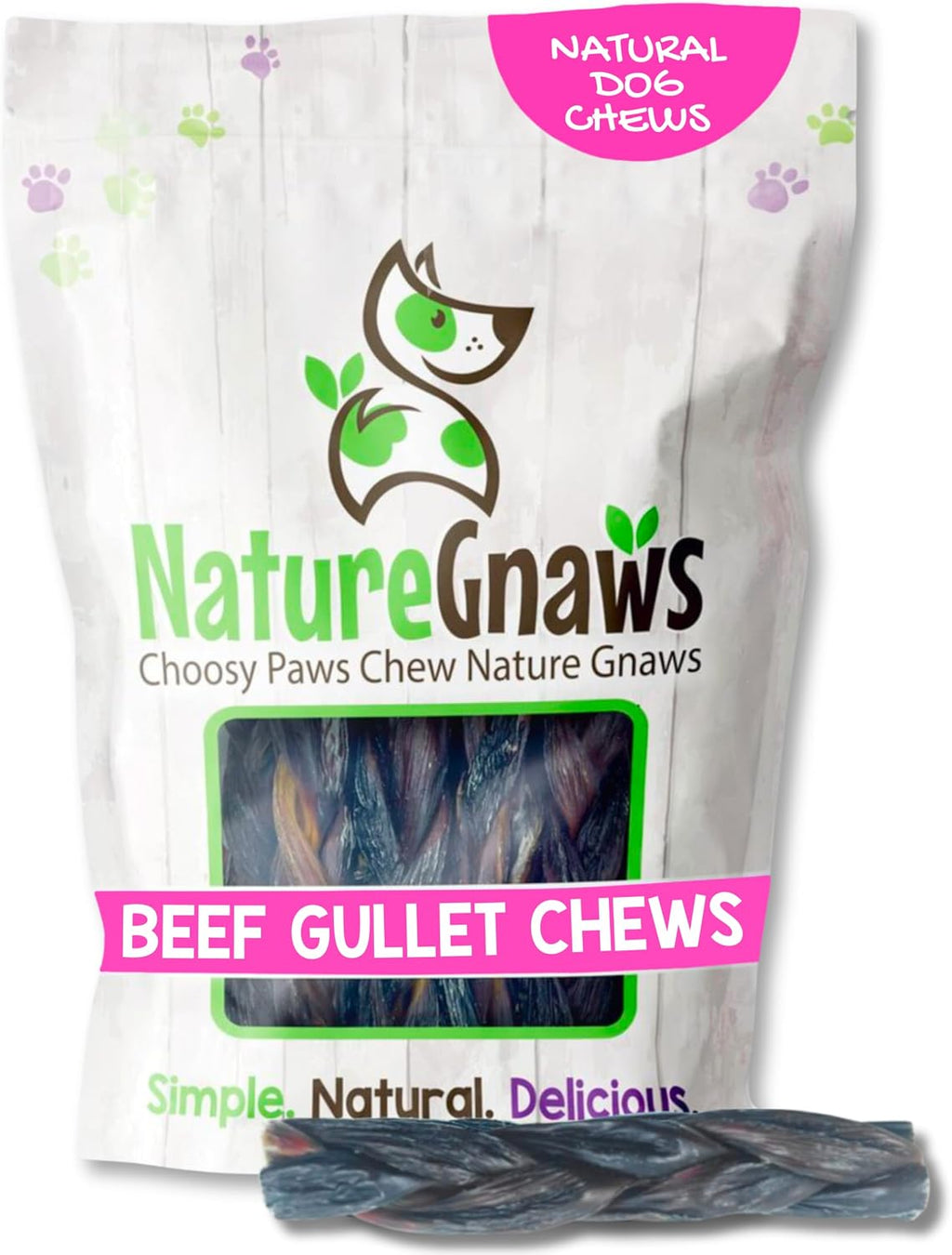 Nature Gnaws Beef Gullet Springs for Dogs 7-8" (12 Count) - Natural Beef Jerky Stick Dog Chew Treats - Rawhide Free - Image 12