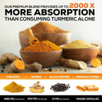 Turmeric Curcumin Supplement - 95% Curcuminoids with Organic Turmeric & Ginger, BioPerine Black Pepper Extract for Best Absorption, Natural Vegan Joint Support, Non-GMO, Bottled in USA - 240 Capsules - Image 5