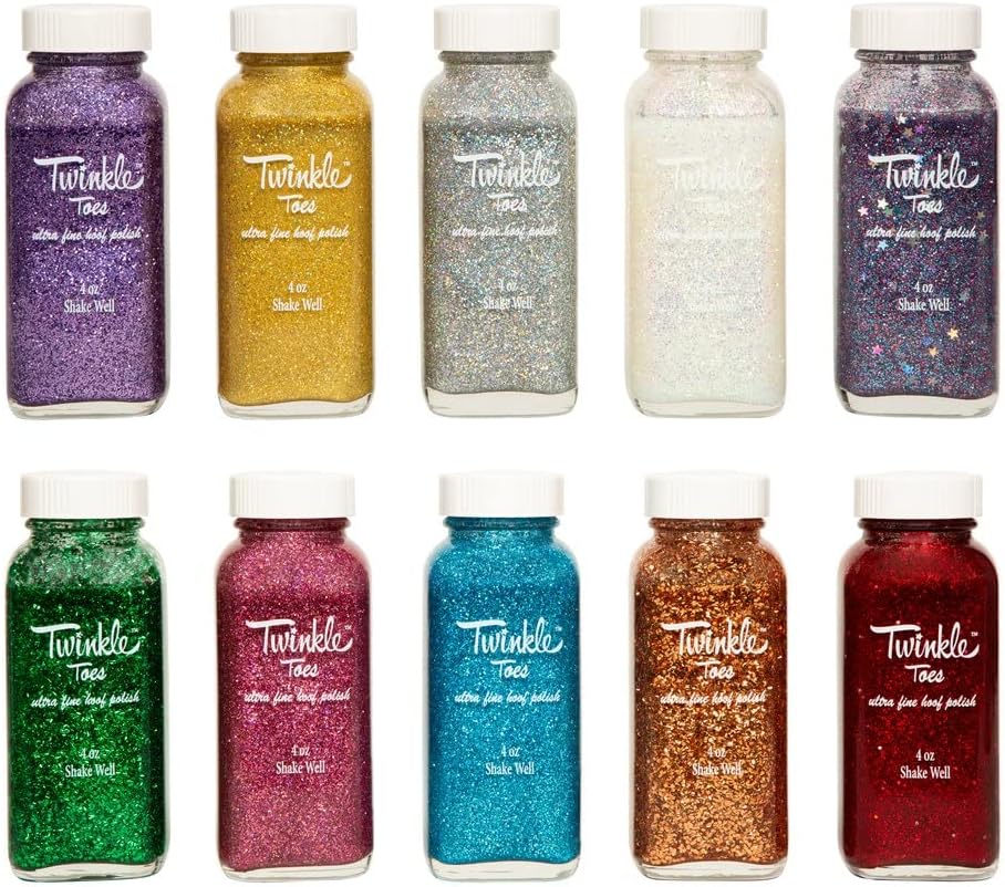 Twinkle Toes pink glitter horse nail polish 4 ounce packaging