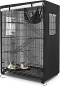 Colewin catio cover front view showing waterproof black fabric on outdoor pet cage