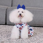 CuteBone athleisure puppy skirt crop top set on a small breed dog.