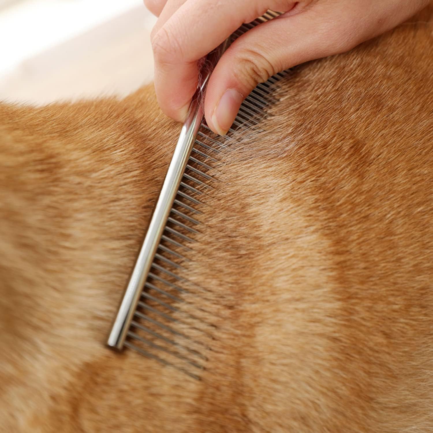 Three pack of Kopal silver stainless steel dematting combs displayed side by side.