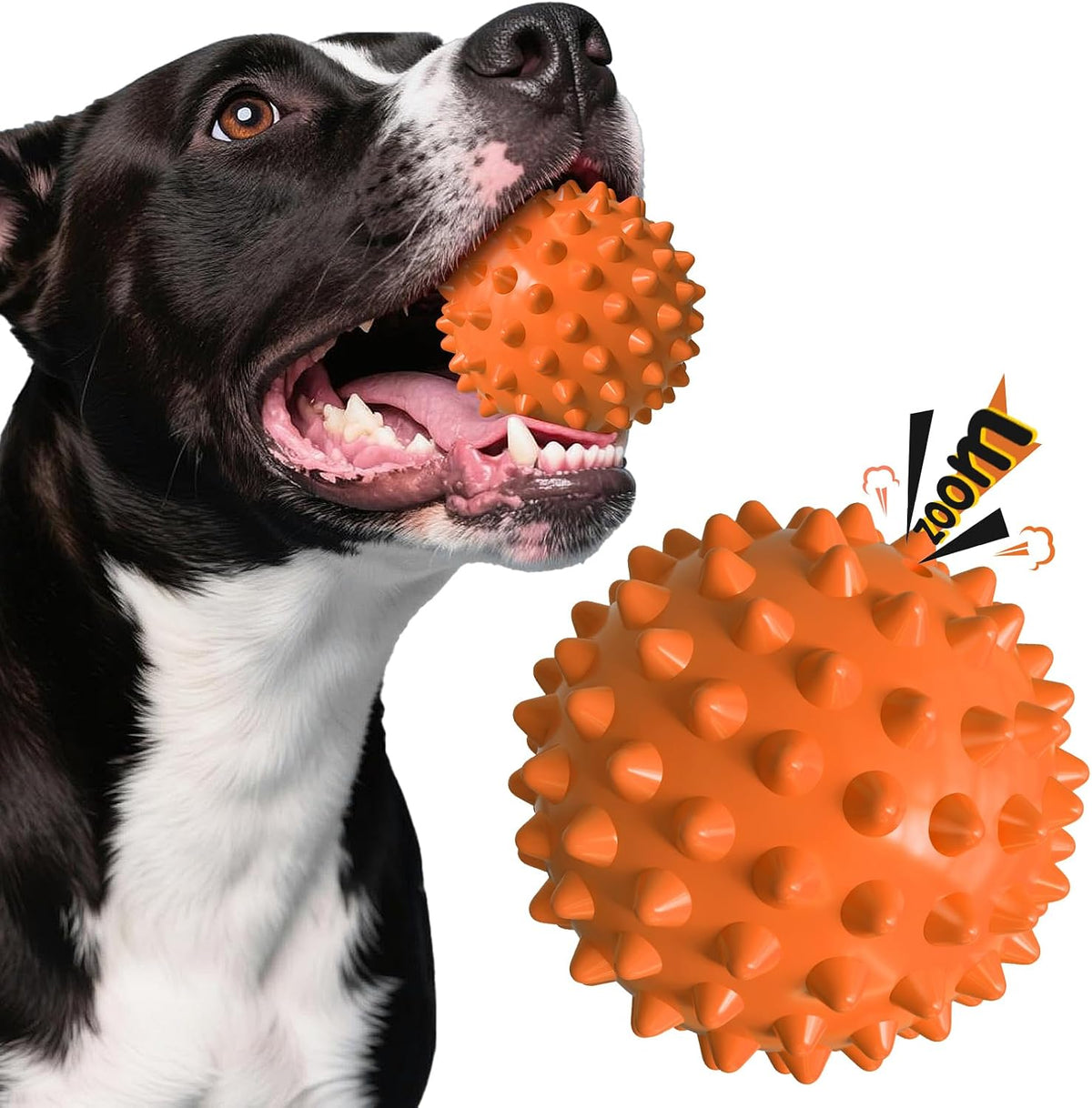 Beef-Flavored Durable Dog Ball for Aggressive Chewers, Tough Squeaky Rubber Toy for Pitbulls Large & Medium Breeds - Image 10