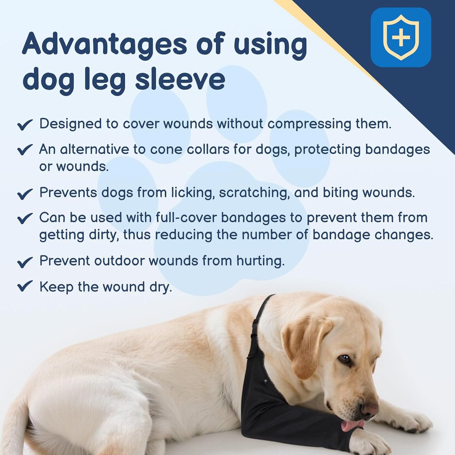 Barkless dog recovery suit for front leg after surgery product demonstration