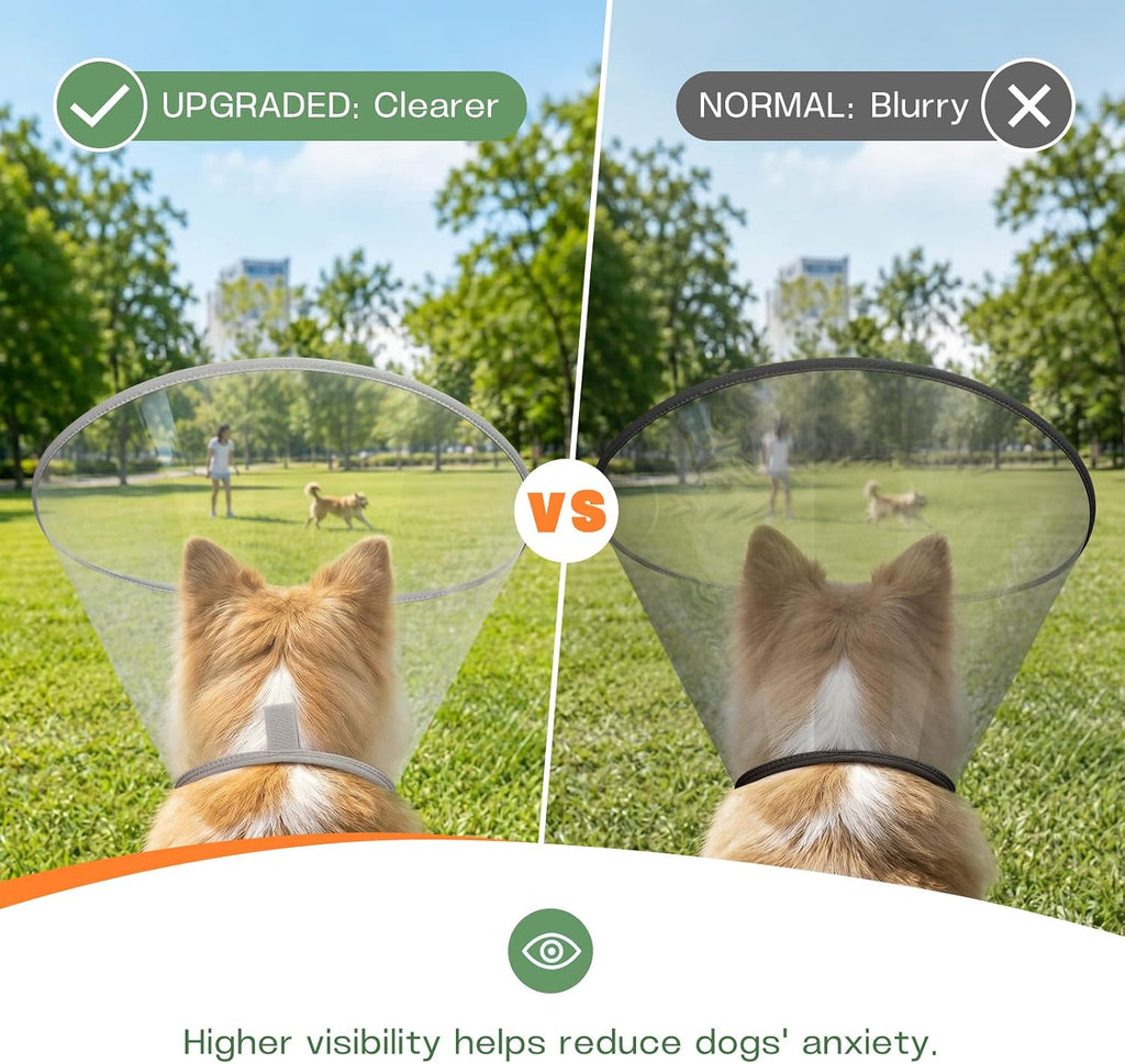Joypig elizabethan collar showing adjustable closure system