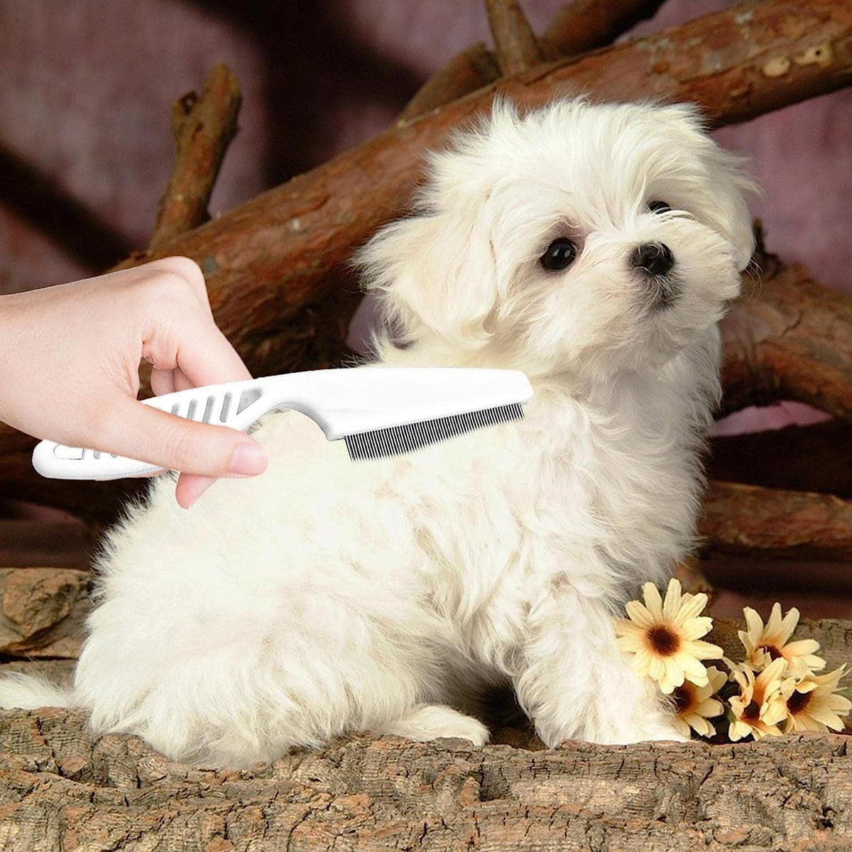 Ergonomic handle of pet flea and dematting comb