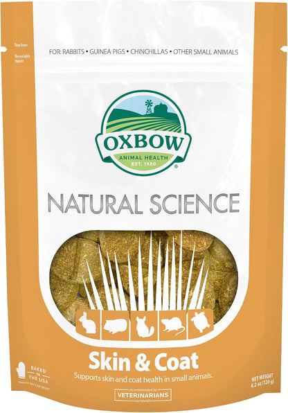 Oxbow Natural Science Skin & Coat Support, Supplement for Rabbit & Guinea Pig, Made with Oxbow Timothy Hay, Includes Palm Oil & Omega 3 & 6 Fatty Acids, Made in USA, 4.2 oz Bag - Image 1