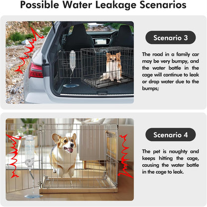 Vannon Rabbit Water Bottle for Cage, Top Fill 34oz Bunny Water Bottle No Drip Automatic Water Dispenser for Dog, Rabbit, Guinea Pig & Small Animals Hanging Cage Water Bottle - Image 8