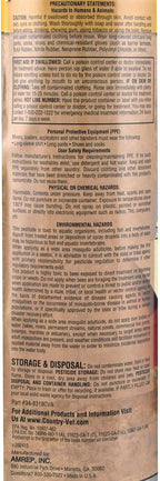 Country Vet CV-80D insecticide spray back label ingredients overview