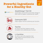 Back label of Zesty Paws dog heart supplement with complete ingredients list