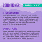 USA imported lavender and mint dog detangling rinse bottle closeup