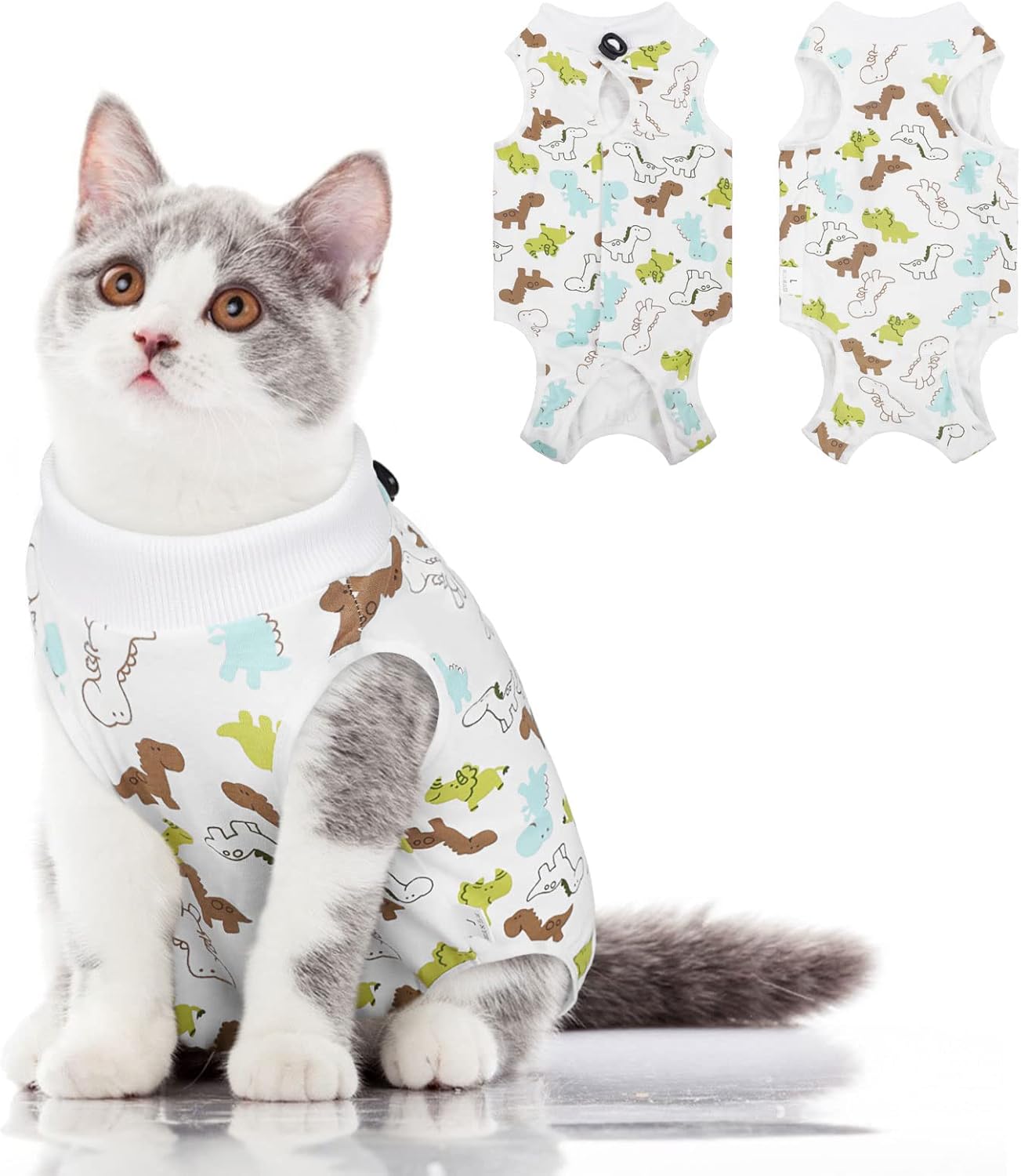 Cat Recovery Suit, Kitten Surgical Full Bodysuit for Abdominal Wound Protector Anti Licking After Surgery, Professional Bandages Cone E-Collar Alternative for Small Male & Female Pets - Image 9