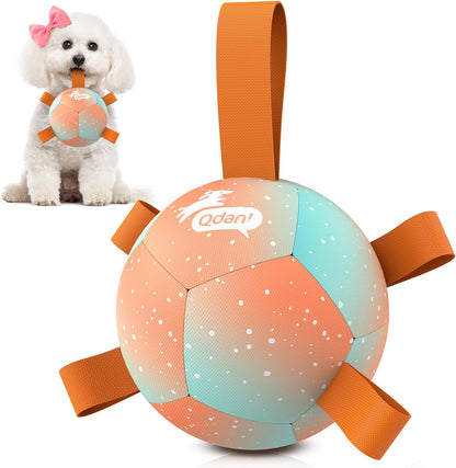 QDAN Dog Balls, Dog Soccer Ball with Straps, Pink Girl Puppy Toy Balls for Small Medium Dogs, Outdoor Water Pool Toys, Puppy Pet Birthday Gifts, Rainbow6 Inch - Image 13