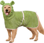 Dog Bathrobe Super Absorbent Towel Robe - Microfiber Bath Towels Fast Drying Coat for Dogs, Cute Dogs Clothes Adjustable Collar & Belly Strap Warm Keeping Hooded Dog Towel (Pink, Large) - Image 12