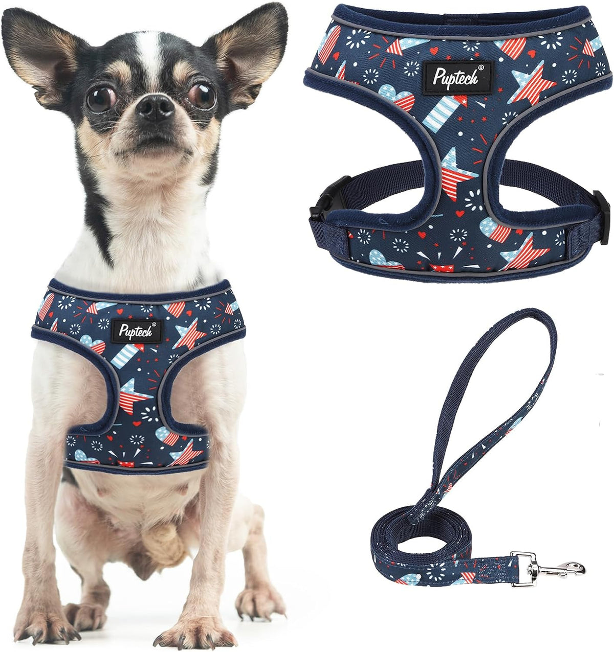 PUPTECK Soft Mesh Dog Harness Small Sized and Leash Set Pet Puppy Cat Comfort Padded Vest No Pull Harnesses, Beige, S - Image 15