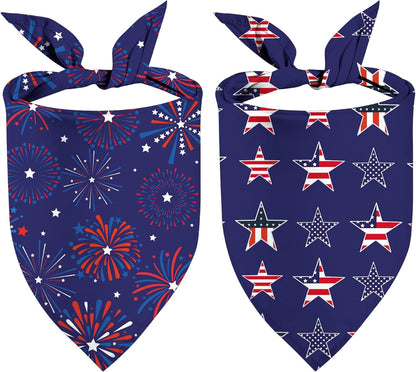 Patriotic Dog Bandanas, Double Sided 2 Pack Holiday 4th of July Dog Kerchief Independence Day Dogs Gifts (03) - Image 11
