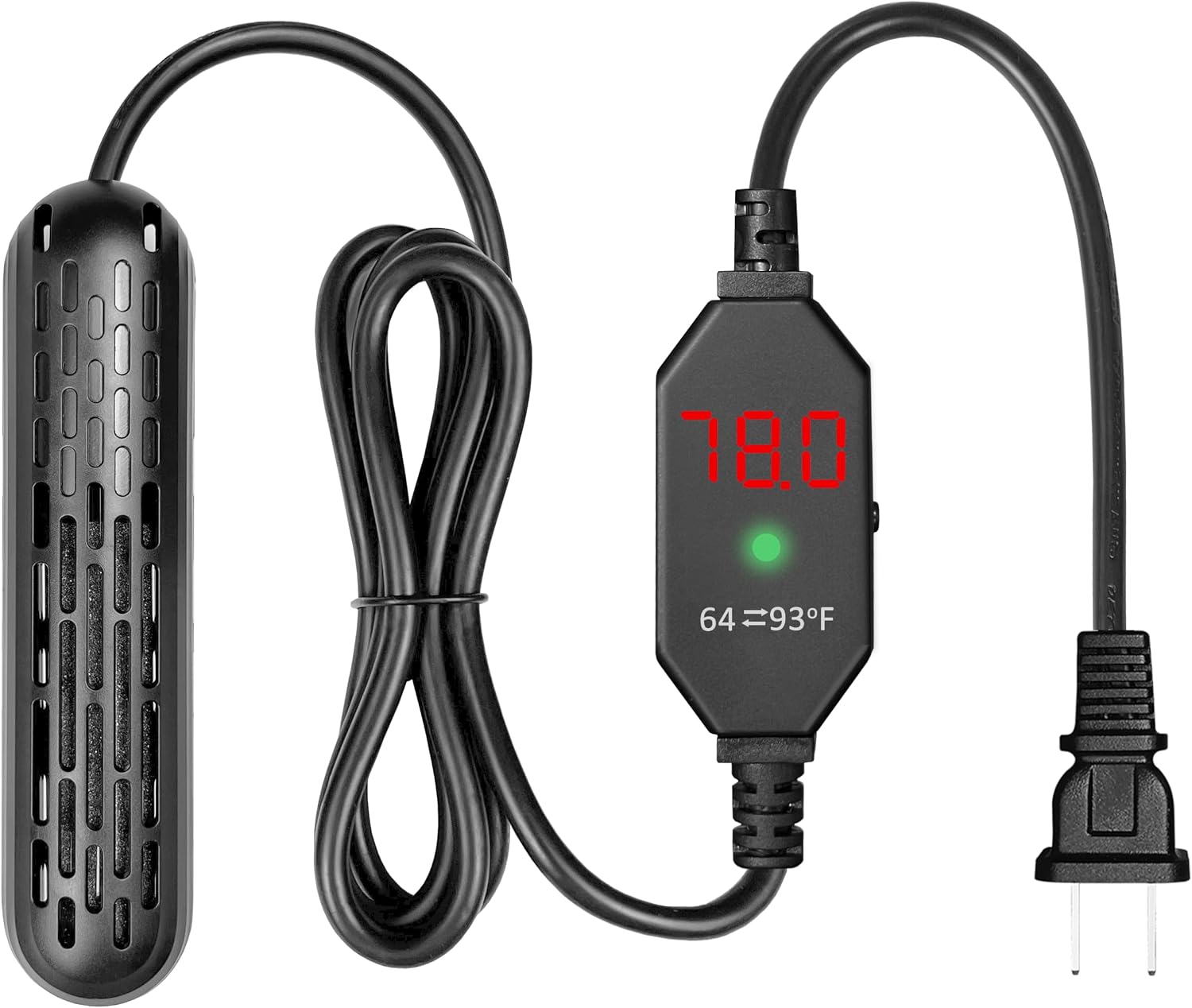 YukiHalu aquarium heater front view with digital controller