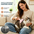 Ergonomic pink handle of cat undercoat deshedding tool