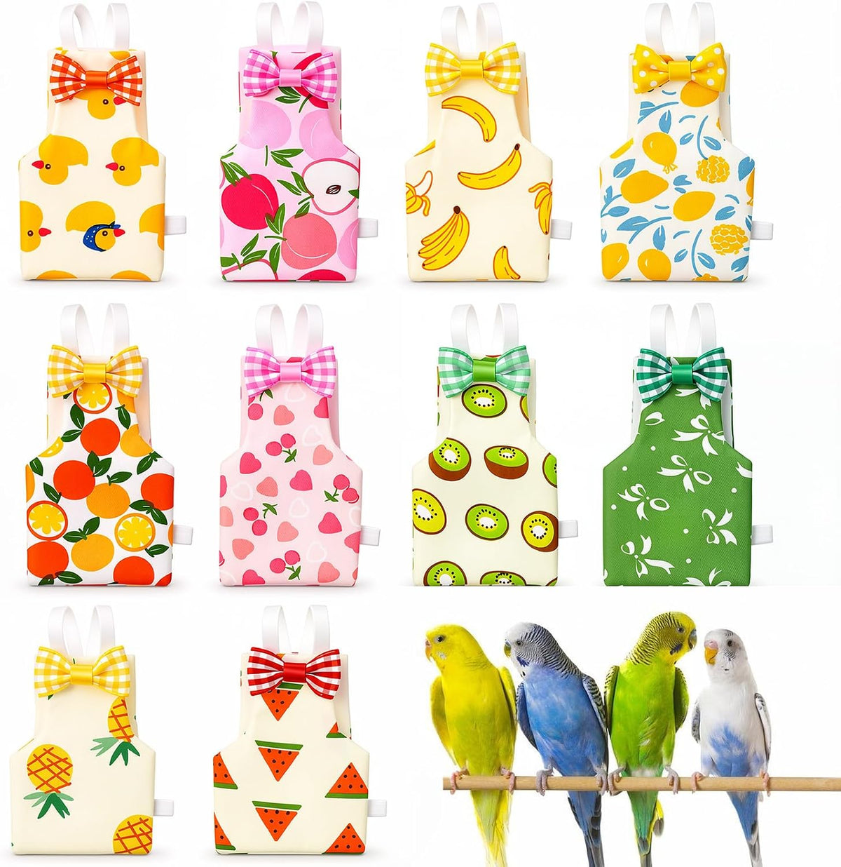 10PCS Bird Diapers, Reusable Parrot Diaper with Waterproof Inner - Image 1