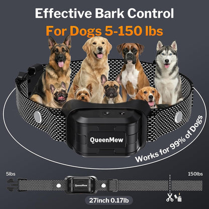 Queenmew waterproof citronella collar for large dogs
