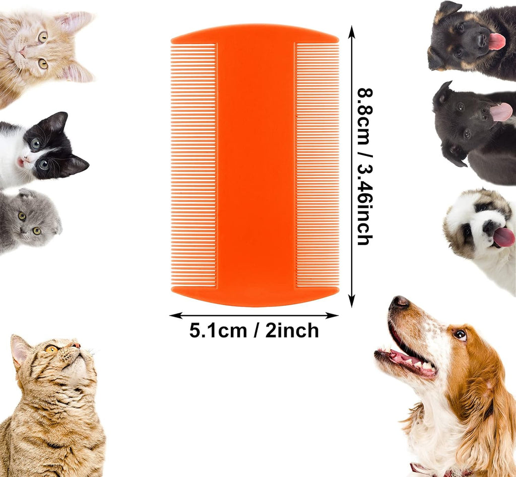 Molain, 12 Pieces Flea Lice Combs Cat Dog Grooming Comb, Double Side, Plastic, for Pet Owners, Unisex, All Hair Types, White, Green, Light Blue, Dark Blue, Orange, Pink - Image 2