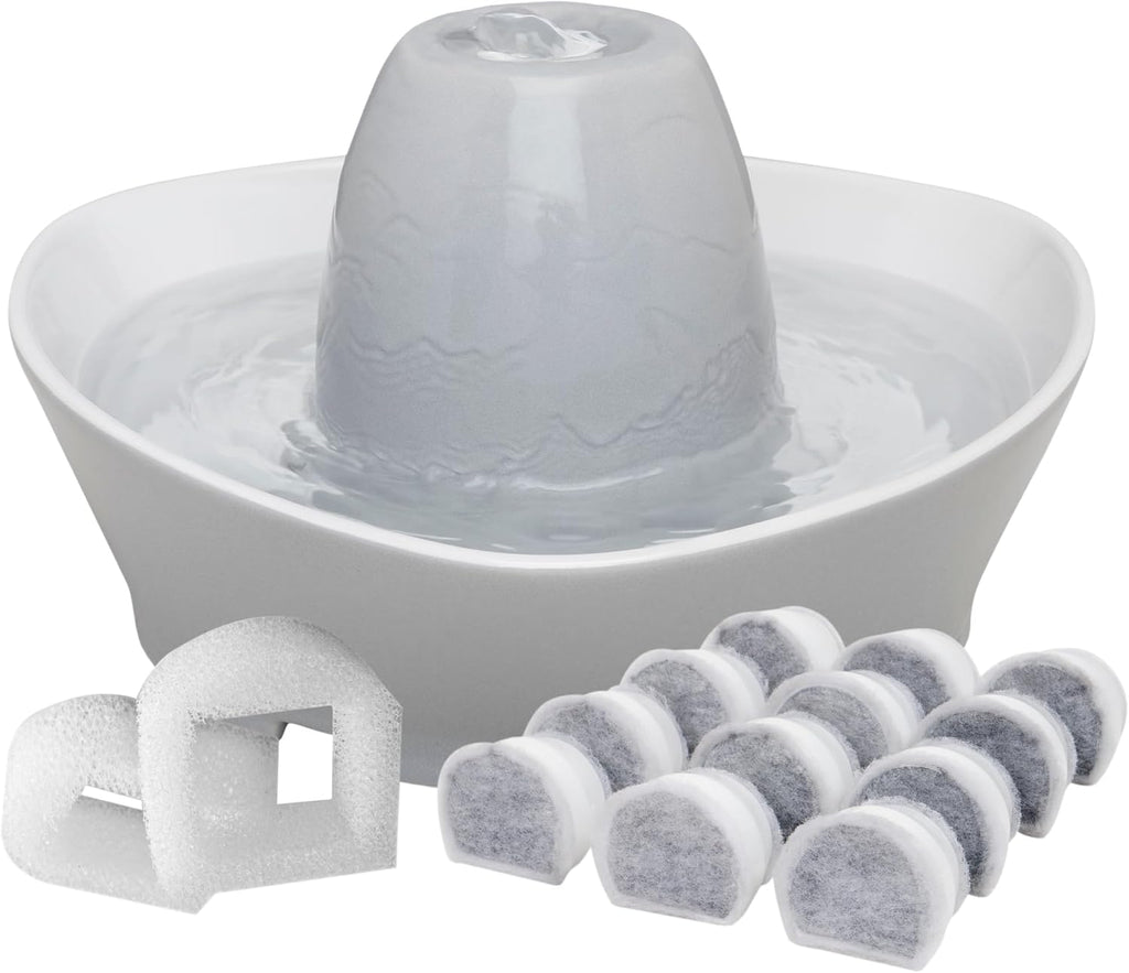 PetSafe Ceramic Pet Fountain - for Cats and Small Dogs - 60 Oz Water Capacity - Whisper-Quiet Water Flow - Great for Shy or Timid Pets - Fresh, Filtered Water - Image 10