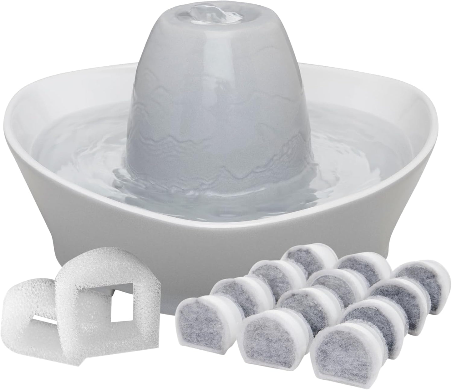 PetSafe Ceramic Pet Fountain - for Cats and Small Dogs - 60 Oz Water Capacity - Whisper-Quiet Water Flow - Great for Shy or Timid Pets - Fresh, Filtered Water - Image 10