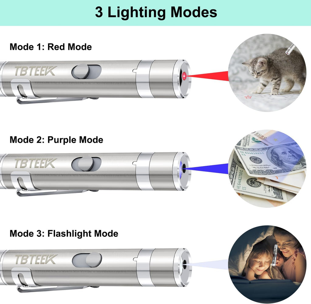 Close up view of the TBTeek pet light showing the integrated gear wheel for pattern selection.