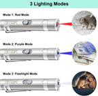 Close up view of the TBTeek pet light showing the integrated gear wheel for pattern selection.