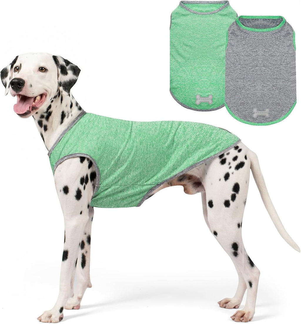 KYEESE 2Pack Dog Shirt, Lightweight Sun Protection Sleeveless Dog T Shirts for Small Dogs Boy, Breathable Pet Reflective Tank Top Summer Dogs Clothes for Outdoor Walking, Grey+Light Blue, M - Image 10