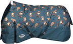 WeatherBeeta Western Sunset print standard neck horse blanket highlighting the standard tail flap design.