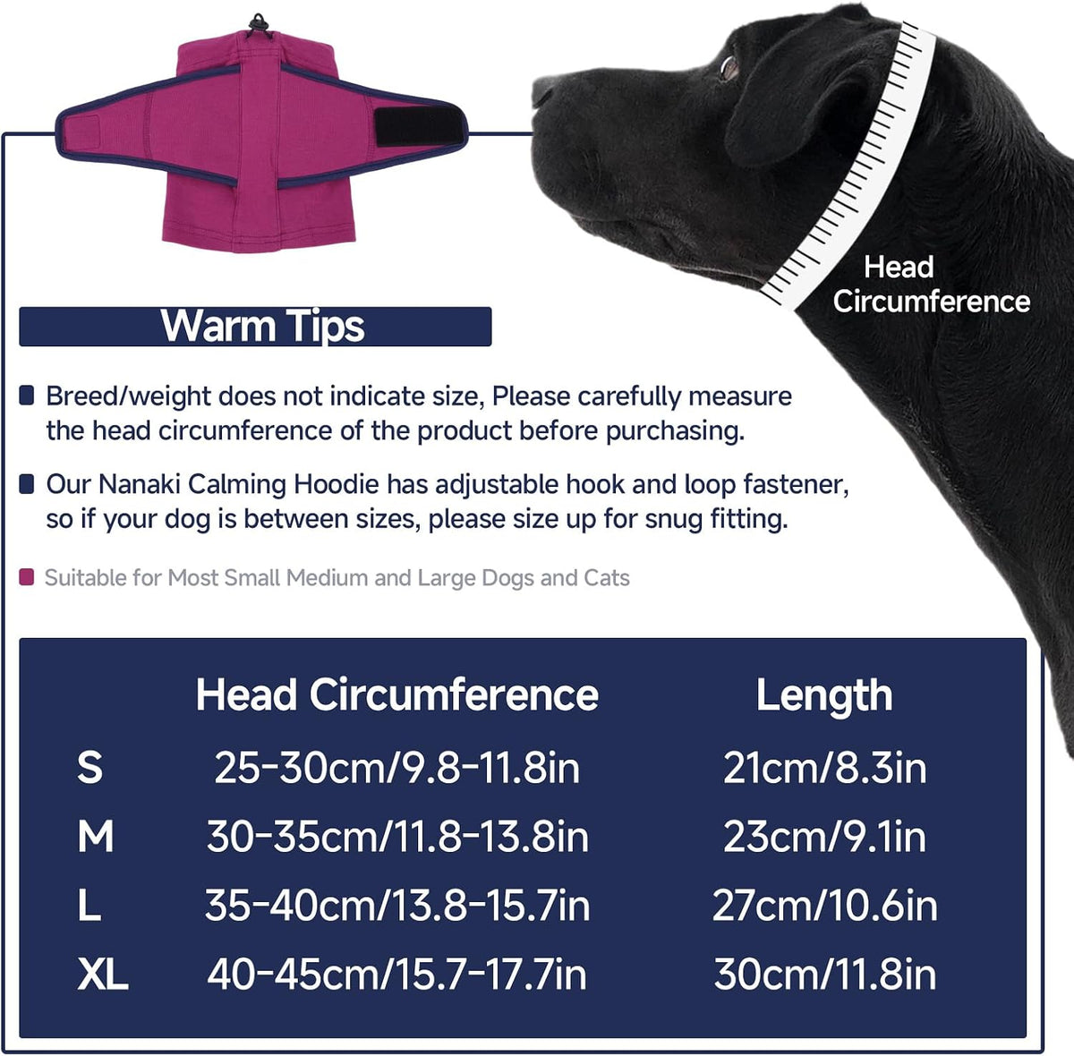 Nanaki soft ear cover wrap showing the adjustable drawstring mechanism for secure pet fit.