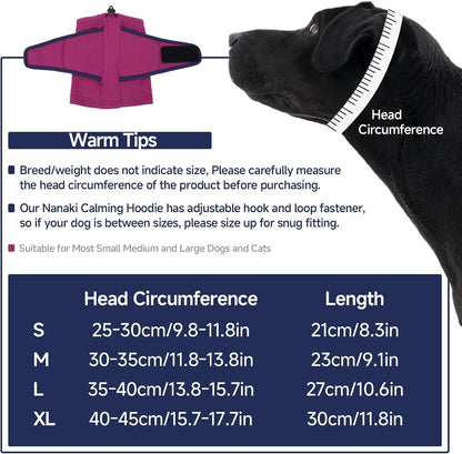 Nanaki soft ear cover wrap showing the adjustable drawstring mechanism for secure pet fit.