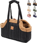 ETIAL Small Dog Carrier Purse, Winter Fleece Warm Dog Tote Bag Carrier with Secure Harness Clip for Puppy Kitten, Waterproof Pet Travel Handbag for Shopping, Hiking and Walking (Black) - Image 1