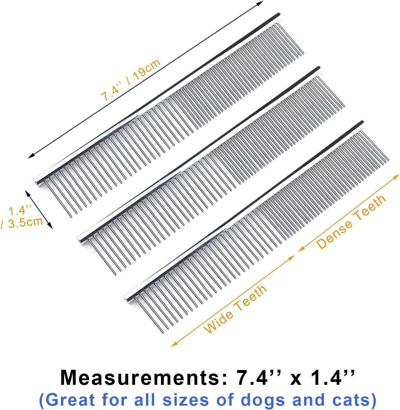 Kopal anti static pet metal brusher showing the safe rounded tip needles for cat grooming.