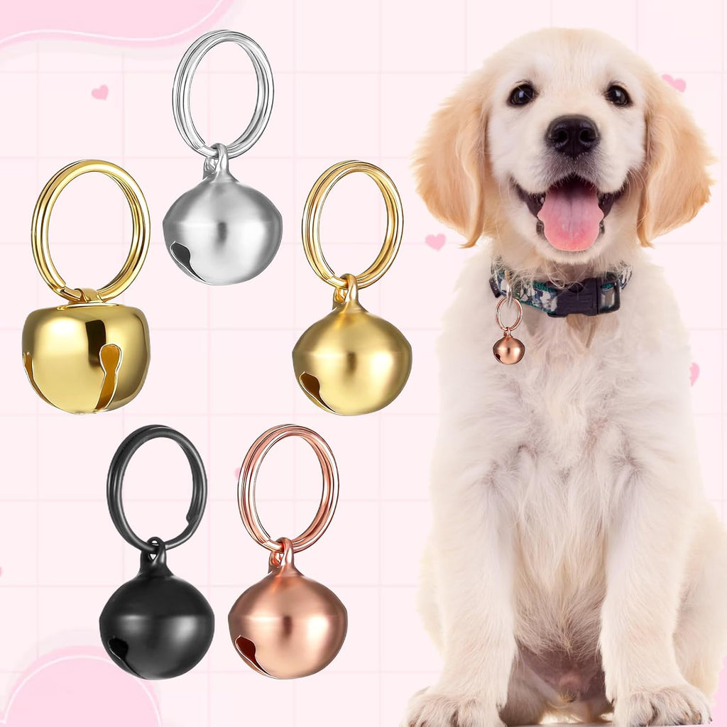 Close up look of the secure attachment split ring on small dog bells.