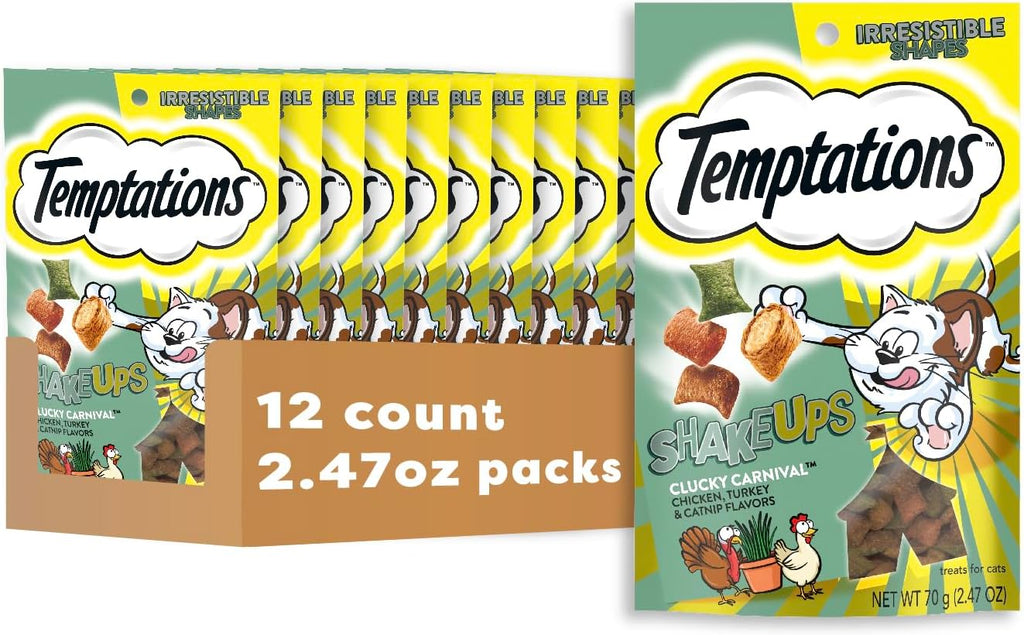 Temptations Cat Treat ShakeUps, Crunchy and Soft Cat Treats, Clucky Carnival, 5.29 oz. Pouch - Image 14