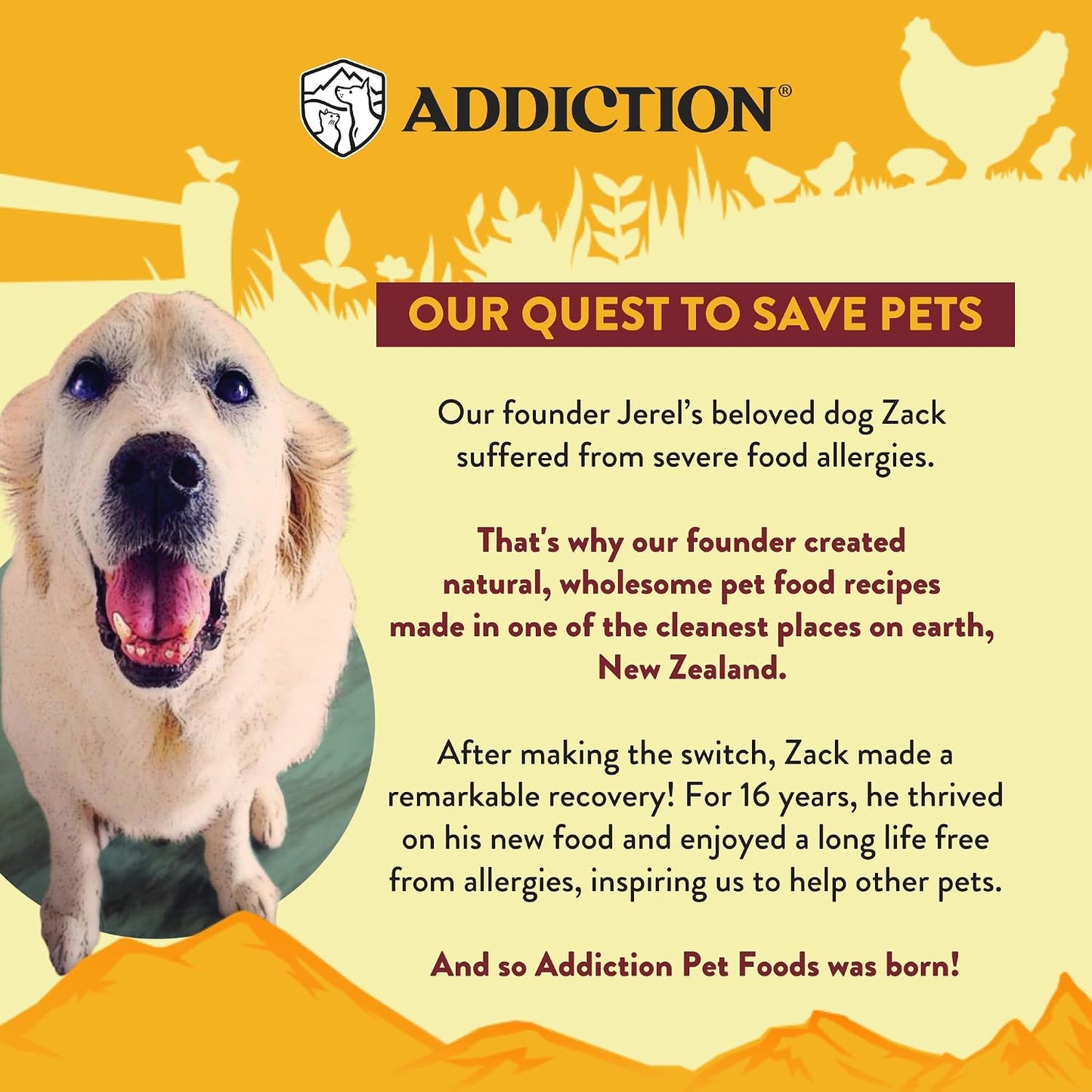 Addiction authentic imported grain free holistic pet food formula