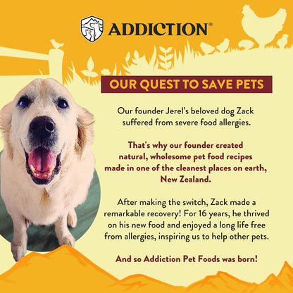 Addiction authentic imported grain free holistic pet food formula