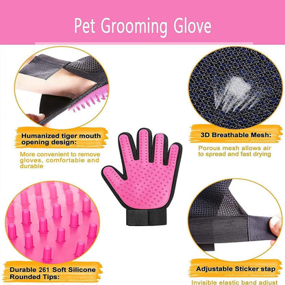 Close-up of the medical-grade pink silicone tips designed for gentle pet massage and deshedding