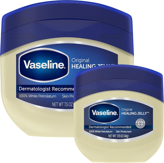 Vaseline Original Petroleum Jelly Variety Pack front view showing both imported skin protectant jars