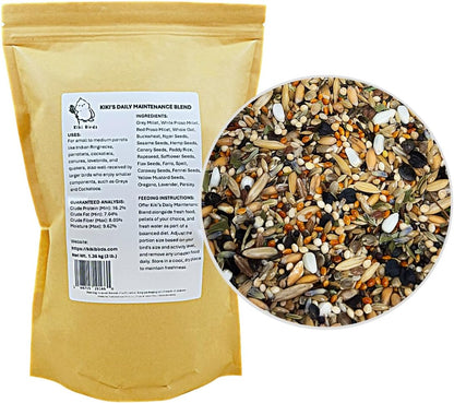 Premium Parrot Food| Protein-Rich Low-Fat Formula | Cockatiel, Conure, Lovebird, Quaker, Parrotlet | No Corn, Soy, Peanuts | Gourmet Whole Grains & Seeds | Daily Maintenance Blend (1 lb) - Image 9