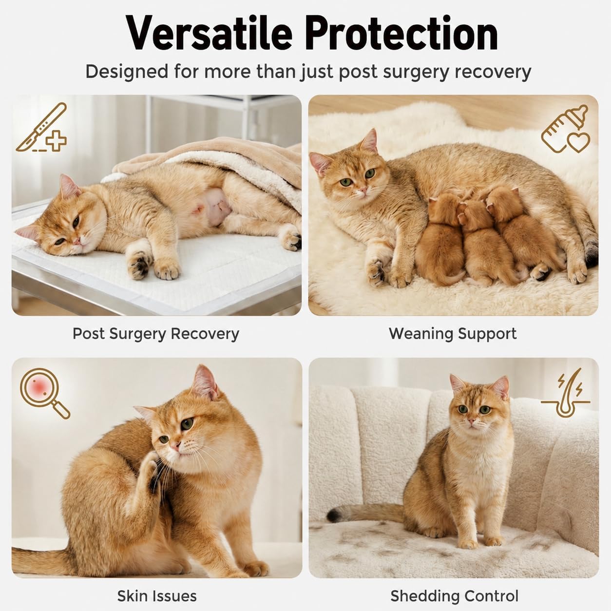 Packaging of Avont 2-pack cat recovery suit for surgery
