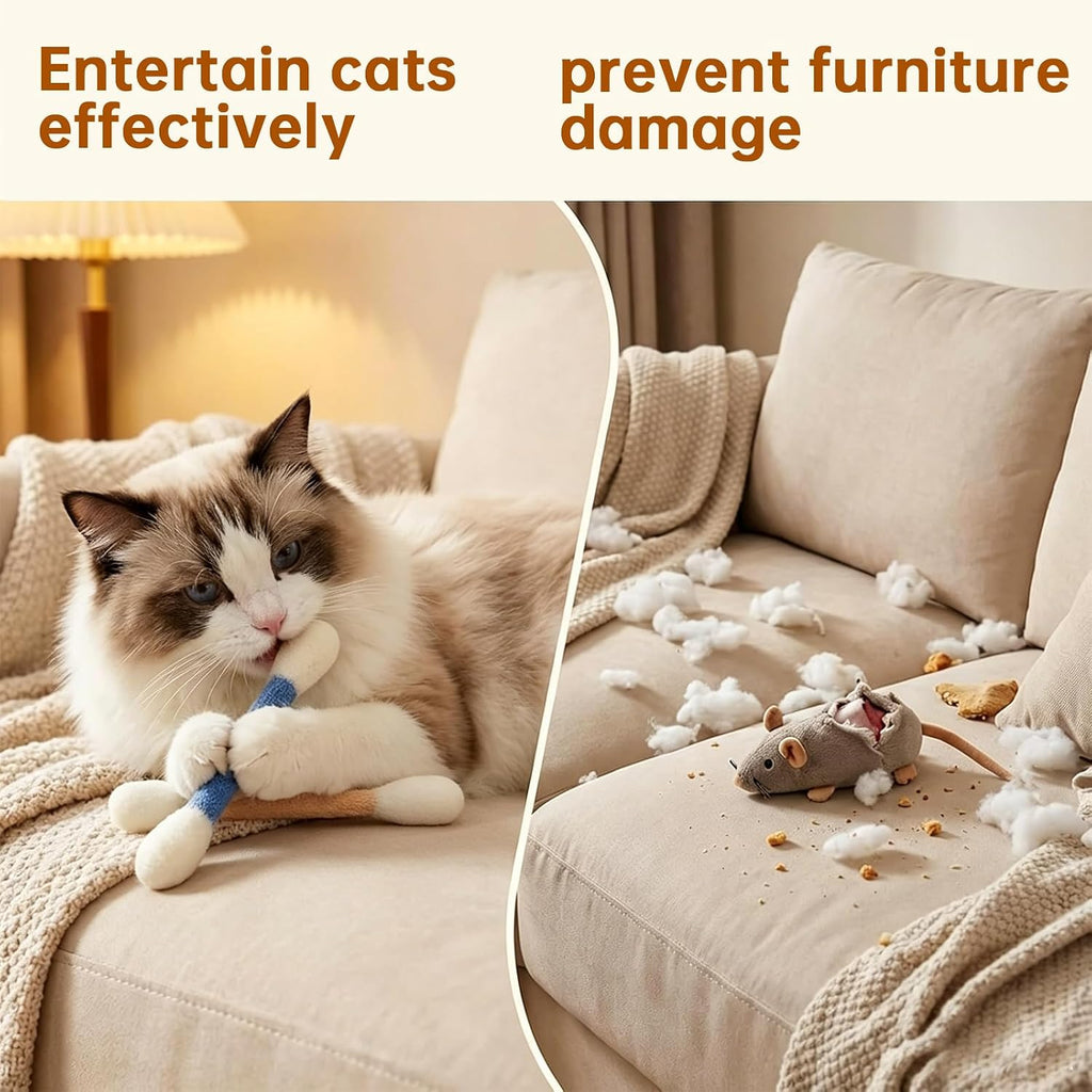 Orange cat toy set for indoor feline entertainment