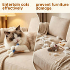 Orange cat toy set for indoor feline entertainment