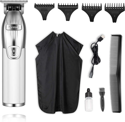 Kemei Original professional 0mm baldheaded hair clipper front view showing metallic outliner body design.